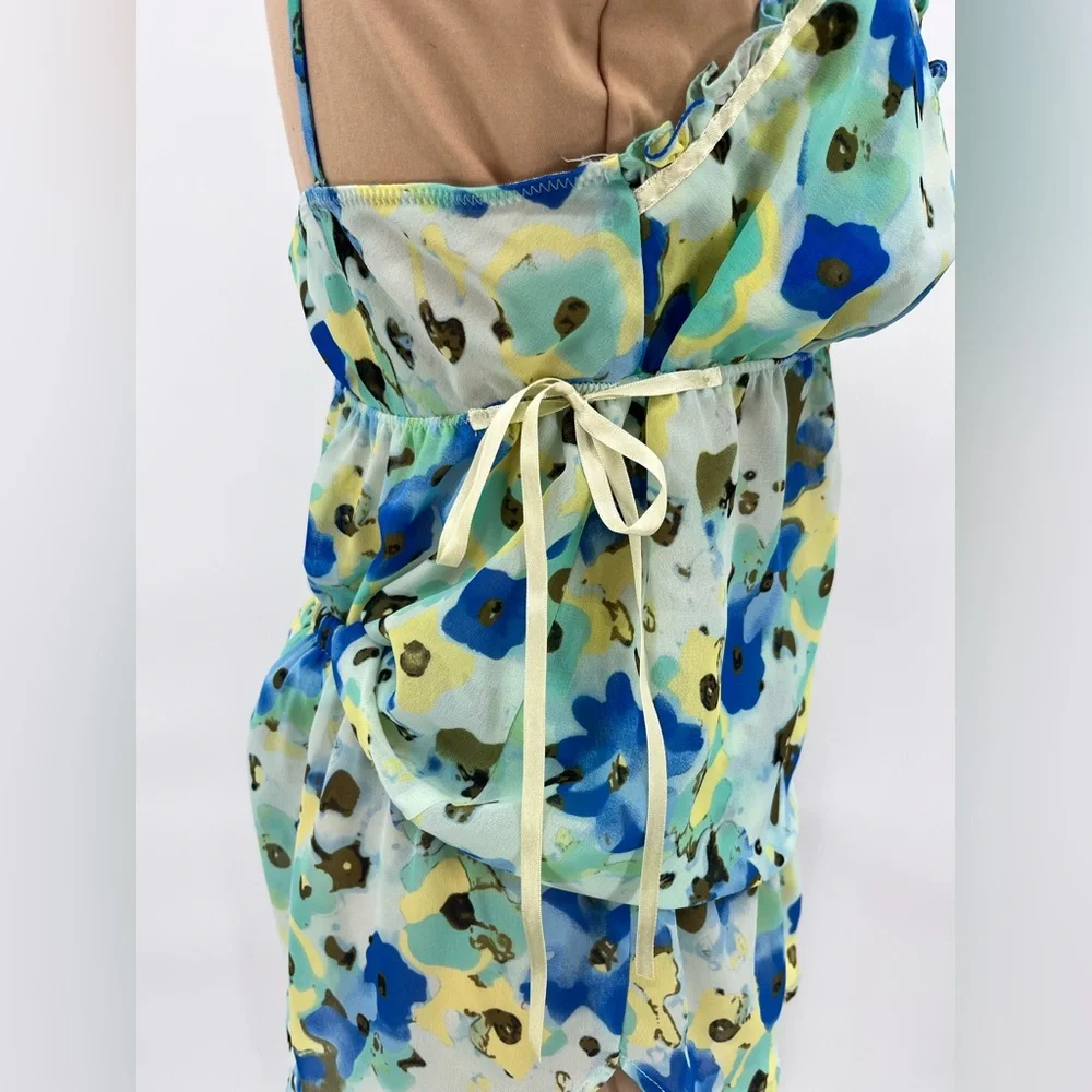 Ambrielle Floral Chiffon 2 piece matching Pajama Set M Romantic Lounge Sleepwear